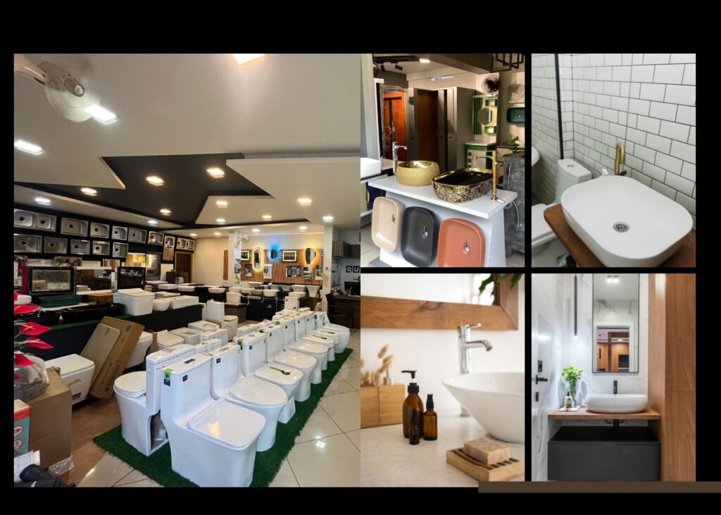 "High-quality bathroom sanitary ware including basins, toilets, sinks, and faucets – Abode Calicut"